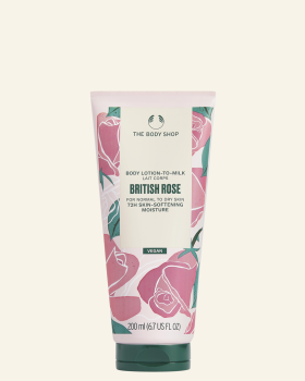 Mlečni losjon za telo British Rose 200 ml - The Body Shop